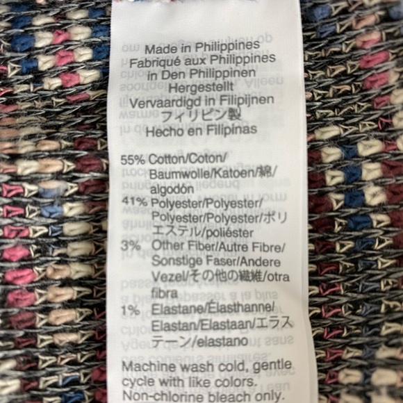 NWT Madewell Cropped Sweater Black/Pink Multi  [075] - Picture 5 of 6